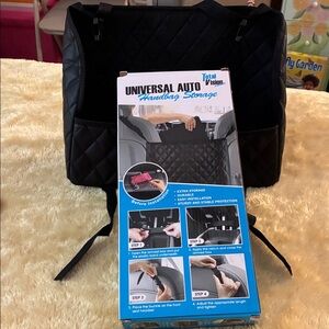 Black Quilted Universal Auto Handbag Storage Organizer